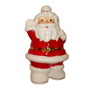Christmas Santa Claus with Bag of Toys Ceramic Figurine Statue Planter